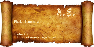 Muk Emese névjegykártya
